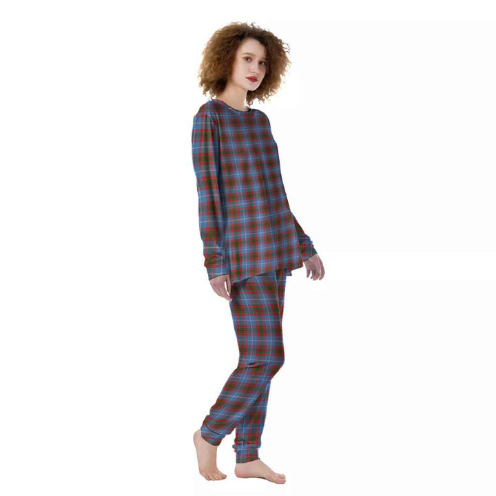 Scottish Edinburgh District Clan Tartan Pajama Set Women Front Side Tartan Plaid
