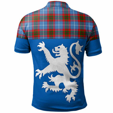 Scottish Edinburgh District Clan Tartan Polo Shirt - Lion Rampant of Scotland With Flag Back Side Tartan Plaid