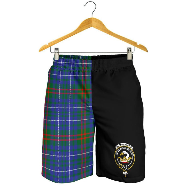 Scottish Edmonstone Clan Crest Tartan Half of Me Men's Shorts