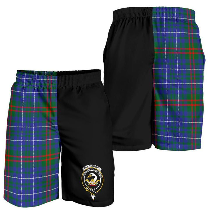 Scottish Edmonstone Clan Crest Tartan Half of Me Men's Shorts