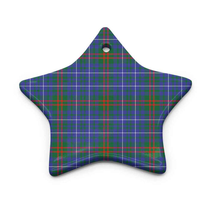 Scottish Edmonstone Clan Tartan Ceramic Ornament Star Shape Tartan Plaid