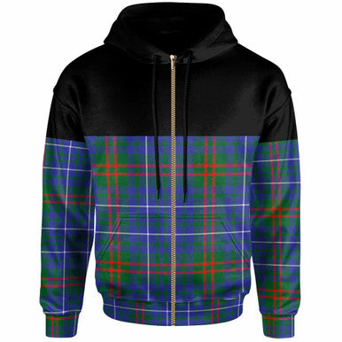 Scottish Edmonstone Clan Tartan Hoodie - Horizontal Style Zip Tartan Plaid
