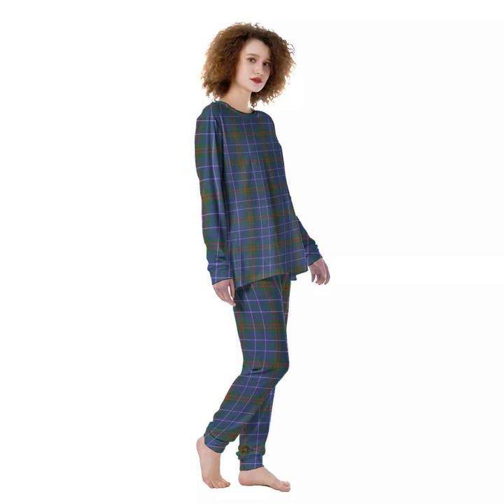 Scottish Edmonstone Clan Tartan Pajama Set Women Front Side Tartan Plaid