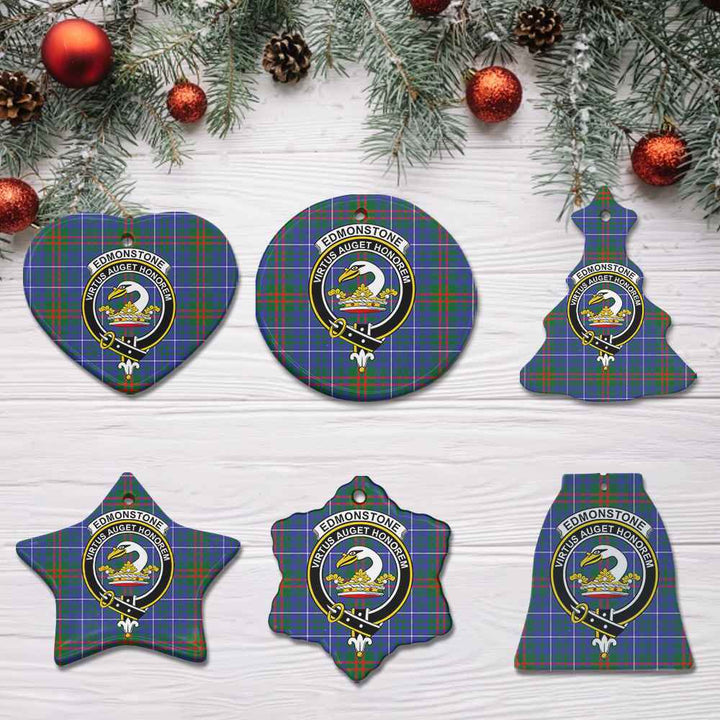 Scottish Edmonstone (of Duntreath) Clan Crest Tartan Ceramic Ornament All Tartan Plaid