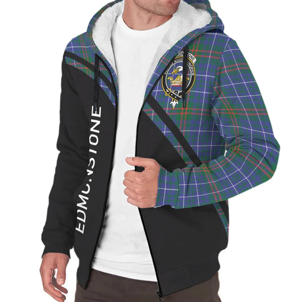 Scottish Edmonstone (of Duntreath) Clan Crest Tartan Curve Sherpa Hoodie