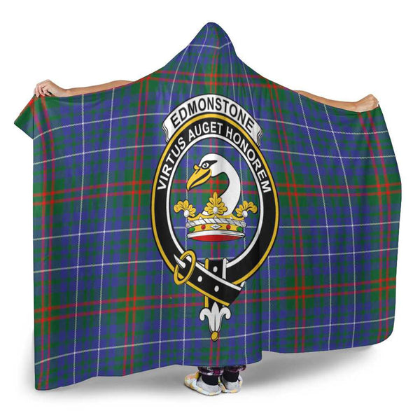 Scottish Edmonstone (of Duntreath) Clan Crest Tartan Hooded Blanket Tartan Plaid 2