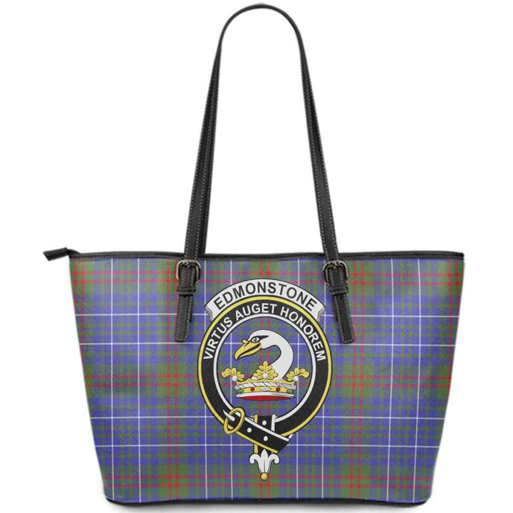 Scottish Edmonstone (of Duntreath) Clan Crest Tartan Leather Tote Tartan Plaid