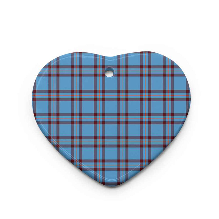 Scottish Elliot Ancient Clan Tartan Ceramic Ornament Heart Shape Tartan Plaid