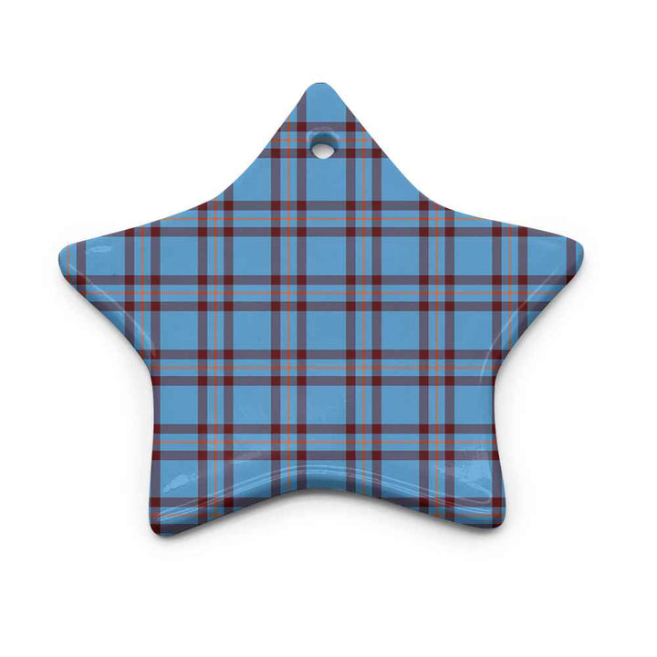 Scottish Elliot Ancient Clan Tartan Ceramic Ornament Star Shape Tartan Plaid