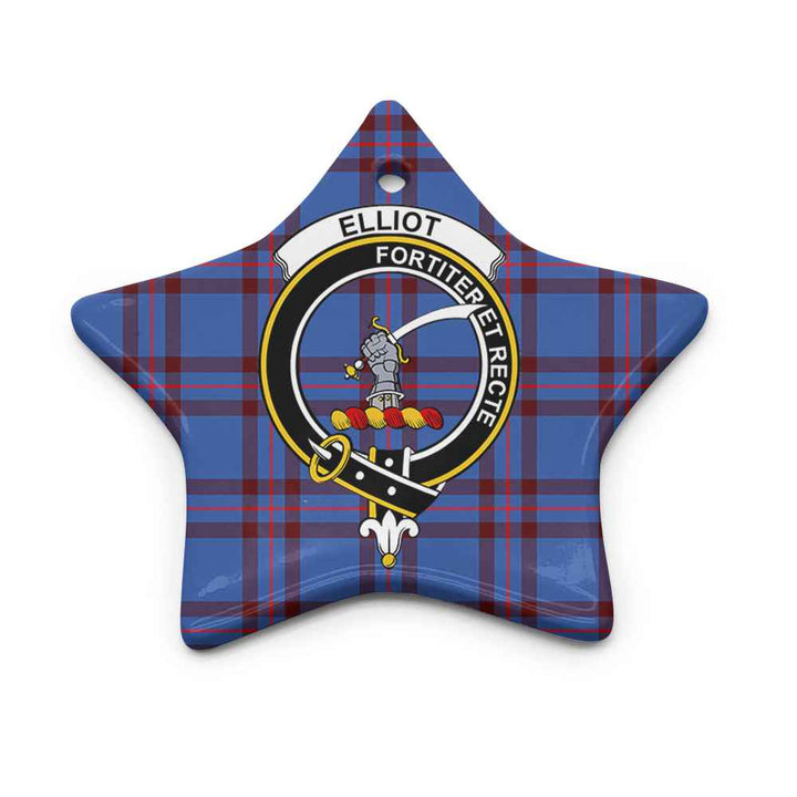 Scottish Elliot Clan Crest Tartan Ceramic Ornament Star Shape Tartan Plaid