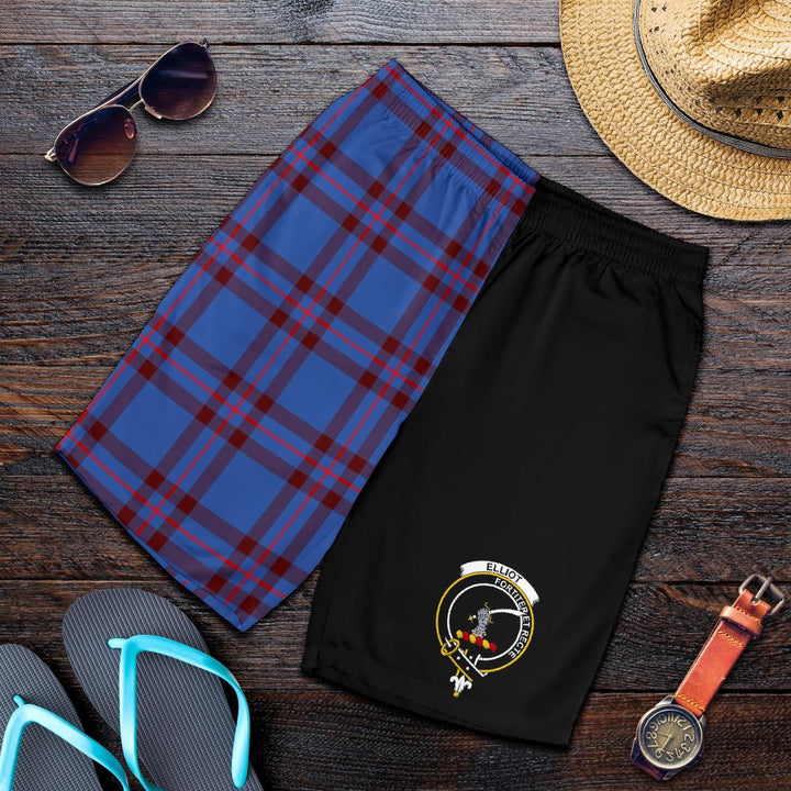 Scottish Elliot Clan Crest Tartan Half of Me Men's Shorts