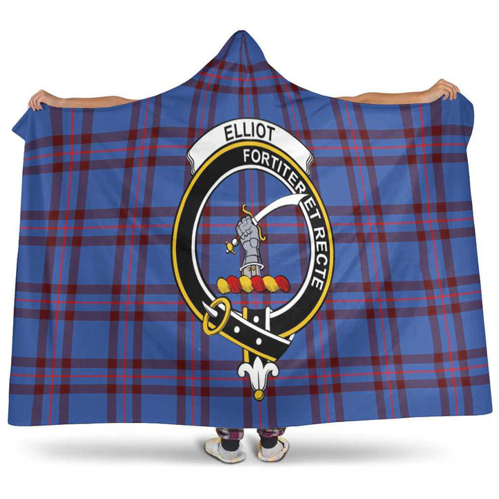 Scottish Elliot Clan Crest Tartan Hooded Blanket Tartan Plaid 1