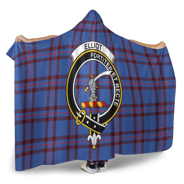 Scottish Elliot Clan Crest Tartan Hooded Blanket Tartan Plaid 2