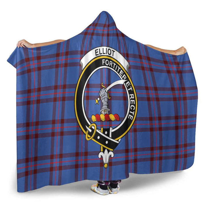 Scottish Elliot Clan Crest Tartan Hooded Blanket Tartan Plaid 2