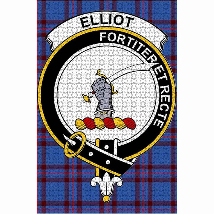 Scottish Elliot Clan Crest Tartan Jigsaw Puzzle 1