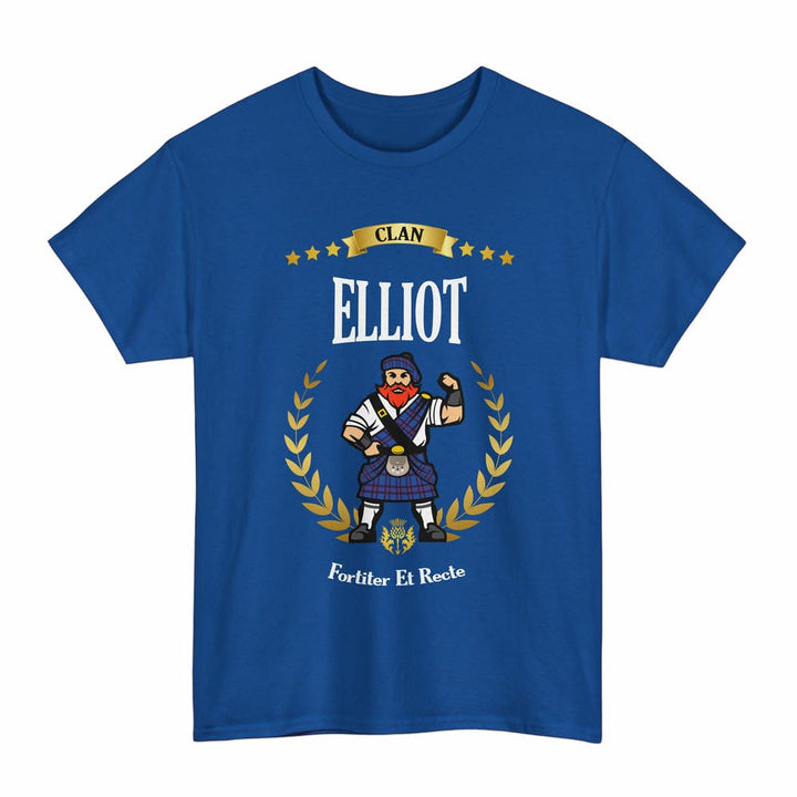 Scottish Elliot Clan Tartan T-Shirt - Motto Scotsman Tartan Plaid Royal Color