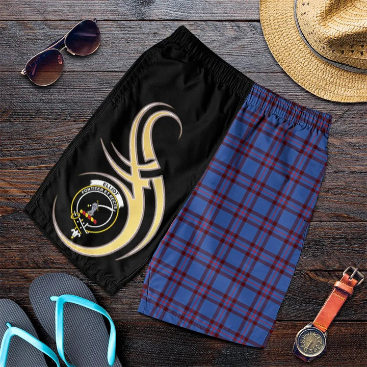 Scottish Elliot Modern Clan Crest Tartan Believe in Me Men's Shorts