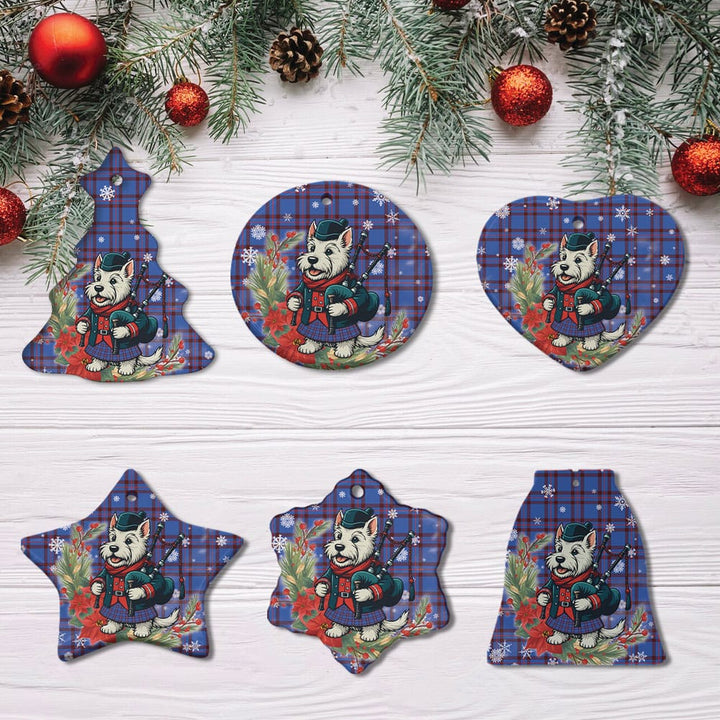 Scottish Elliot Modern Clan Tartan Ceramic Ornament Cute Scottish Terrier Dog All Style Tartan Plaid
