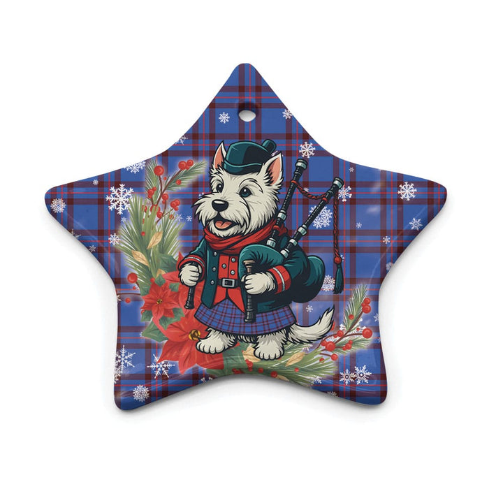 Scottish Elliot Modern Clan Tartan Ceramic Ornament Cute Scottish Terrier Dog Star Style Tartan Plaid