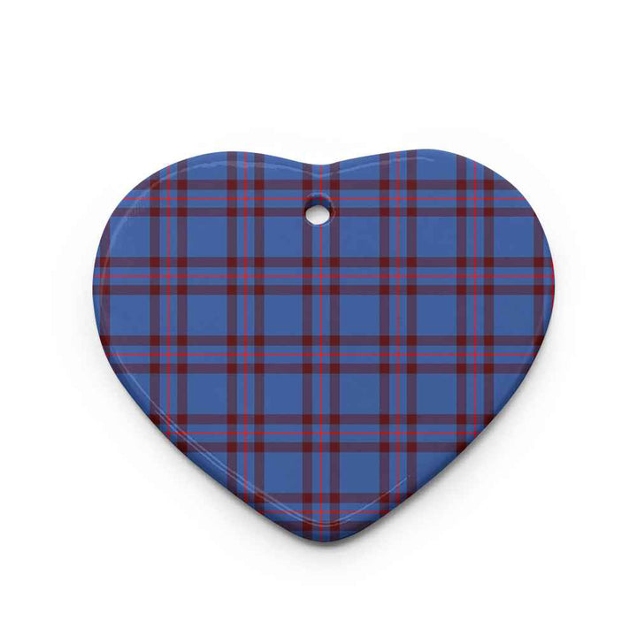 Scottish Elliot Modern Clan Tartan Ceramic Ornament Heart Shape Tartan Plaid