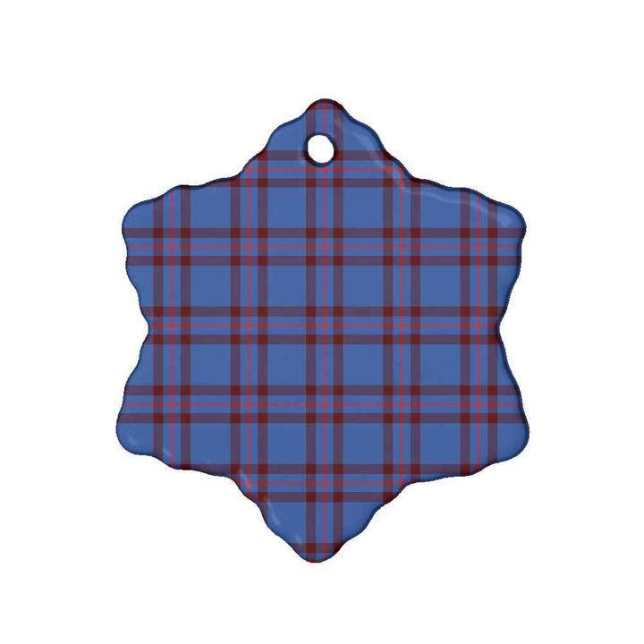 Scottish Elliot Modern Clan Tartan Ceramic Ornament Snow Flake Shape Tartan Plaid
