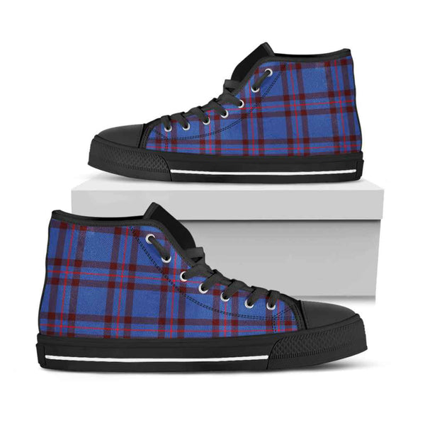 Scottish Elliot Modern Clan Tartan High Top Shoes Black Sole Tartan Plaid