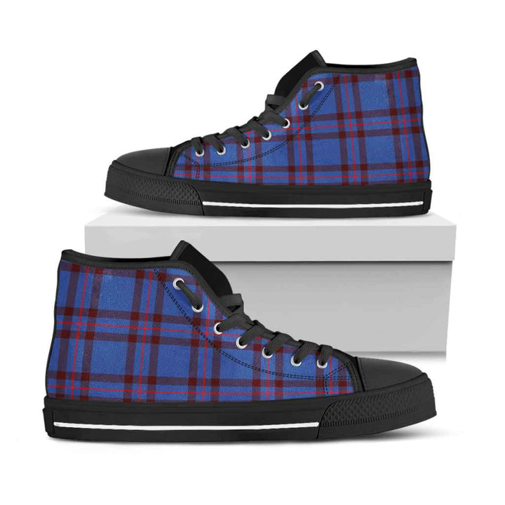 Scottish Elliot Modern Clan Tartan High Top Shoes Black Sole Tartan Plaid