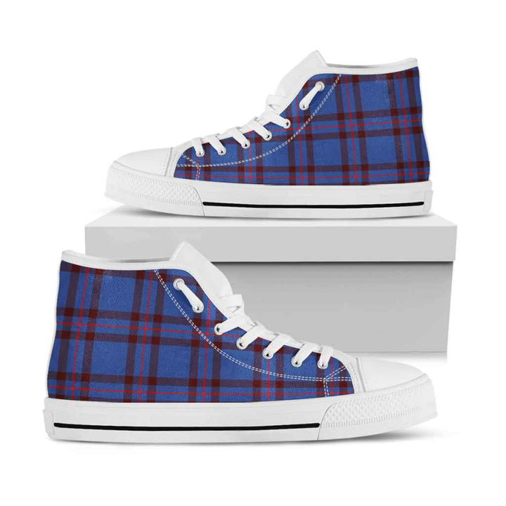 Scottish Elliot Modern Clan Tartan High Top Shoes White Sole Tartan Plaid