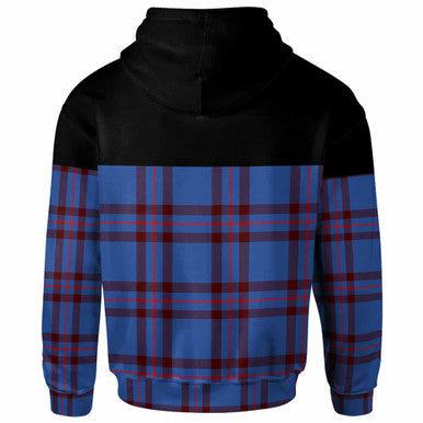 Scottish Elliot Modern Clan Tartan Hoodie - Horizontal Style Back Side Tartan Plaid