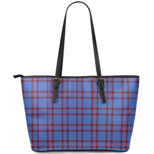 Scottish Elliot Modern Clan Tartan Leather Tote Tartan Plaid
