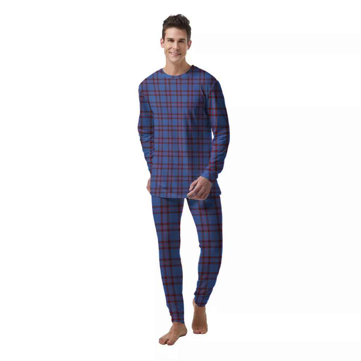 Scottish Elliot Modern Clan Tartan Pajama Set  Men Front Side Tartan Plaid