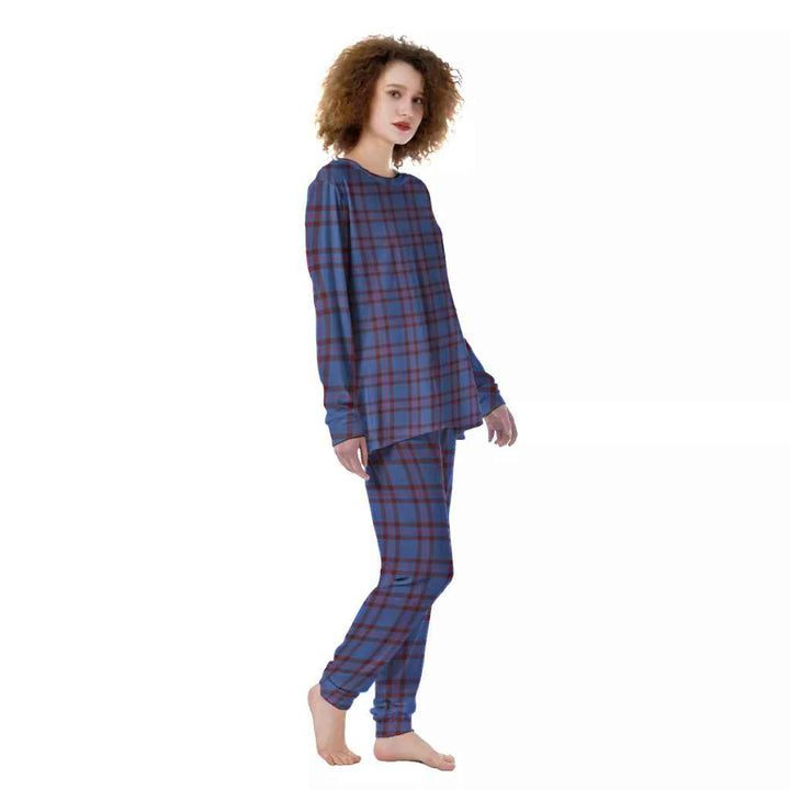 Scottish Elliot Modern Clan Tartan Pajama Set Women Front Side Tartan Plaid