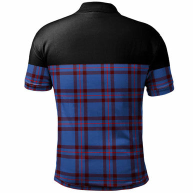 Scottish Elliot Modern Clan Tartan Polo Shirt - Horizontal Style Back Side Tartan Plaid