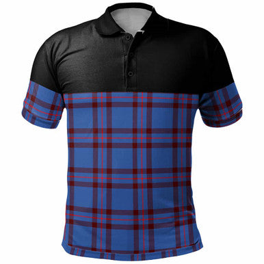Scottish Elliot Modern Clan Tartan Polo Shirt - Horizontal Style Front Side Tartan Plaid