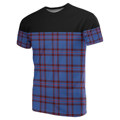 Scottish Elliot Modern Clan Tartan T-Shirt Horizontal Style Front Side Tartan Plaid