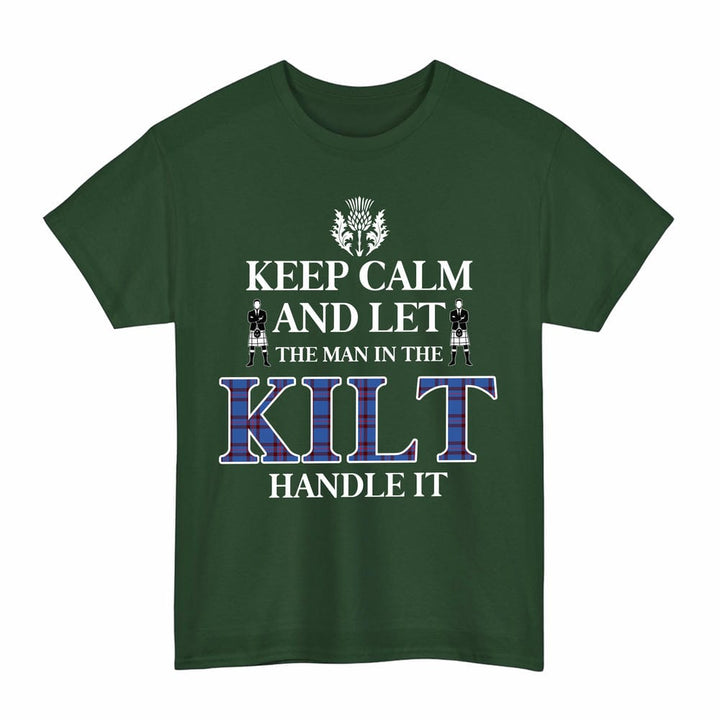 Scottish Elliot Modern Clan Tartan T-Shirt - Keep Calm Tartan Plaid Forest Green Color