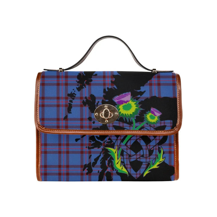 Scottish Elliot Modern Clan Tartan Waterproof Canvas Bag With Thistle Tartan Plaid 1