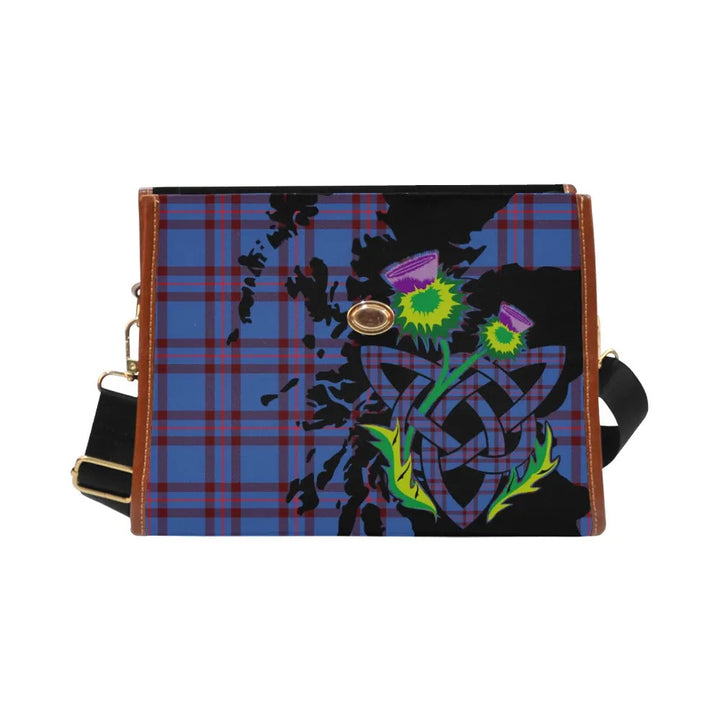 Scottish Elliot Modern Clan Tartan Waterproof Canvas Bag With Thistle Tartan Plaid 2