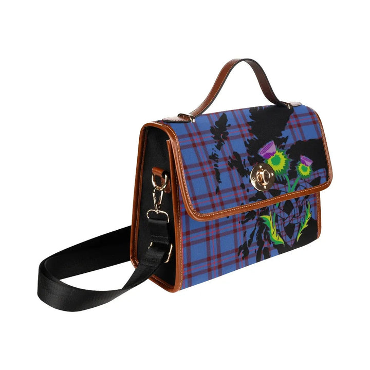 Scottish Elliot Modern Clan Tartan Waterproof Canvas Bag With Thistle Tartan Plaid 3