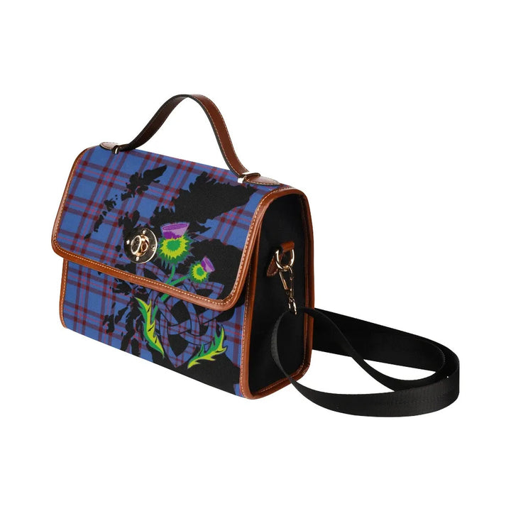 Scottish Elliot Modern Clan Tartan Waterproof Canvas Bag With Thistle Tartan Plaid 4