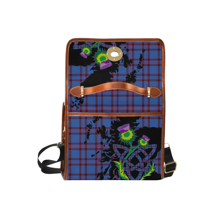Scottish Elliot Modern Clan Tartan Waterproof Canvas Bag With Thistle Tartan Plaid 6