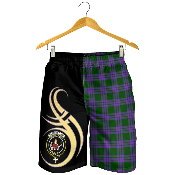 Scottish Elphinstone Clan Crest Tartan Believe in Me Men's Shorts