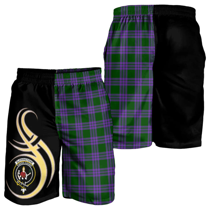 Scottish Elphinstone Clan Crest Tartan Believe in Me Men's Shorts