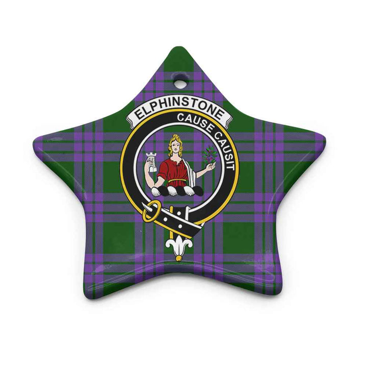 Scottish Elphinstone Clan Crest Tartan Ceramic Ornament Star Shape Tartan Plaid