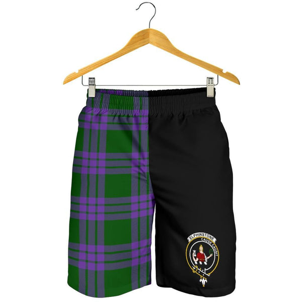 Scottish Elphinstone Clan Crest Tartan Half of Me Men's Shorts