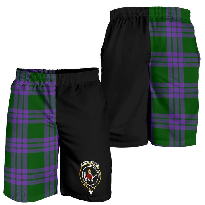 Scottish Elphinstone Clan Crest Tartan Half of Me Men's Shorts