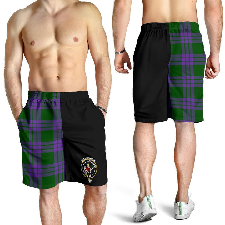 Scottish Elphinstone Clan Crest Tartan Half of Me Men's Shorts