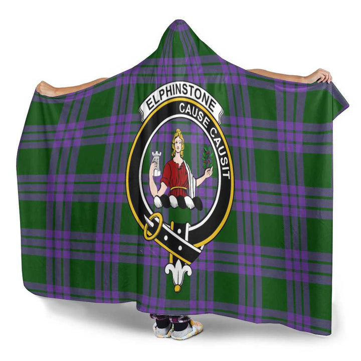 Scottish Elphinstone Clan Crest Tartan Hooded Blanket Tartan Plaid 3