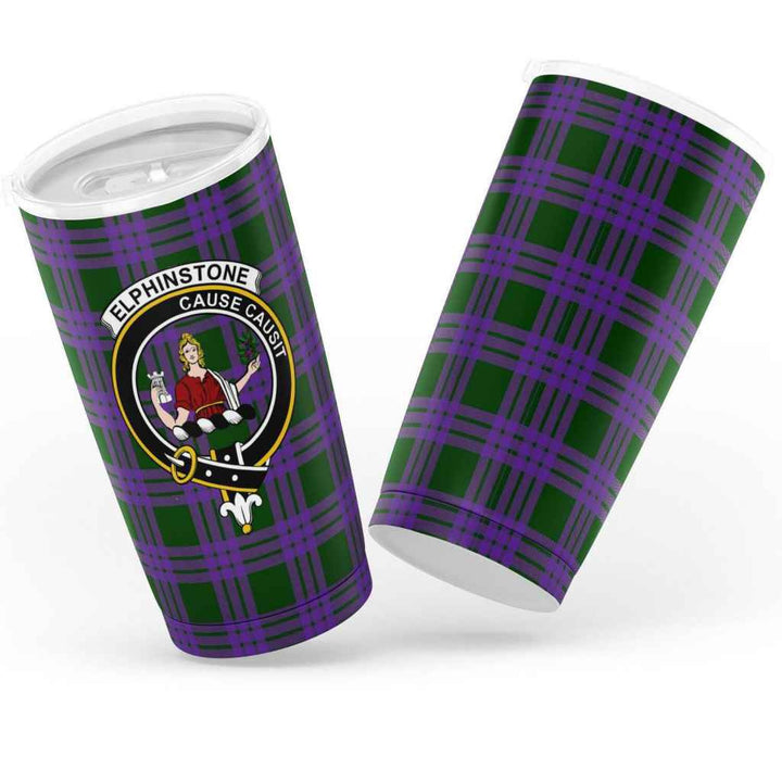 Scottish Elphinstone Clan Crest Tartan Insulated Tumbler Tartan Plaid 3