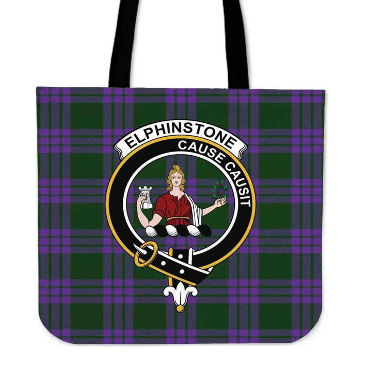 Scottish Elphinstone Clan Crest Tartan Tote Bag Tartan Plaid